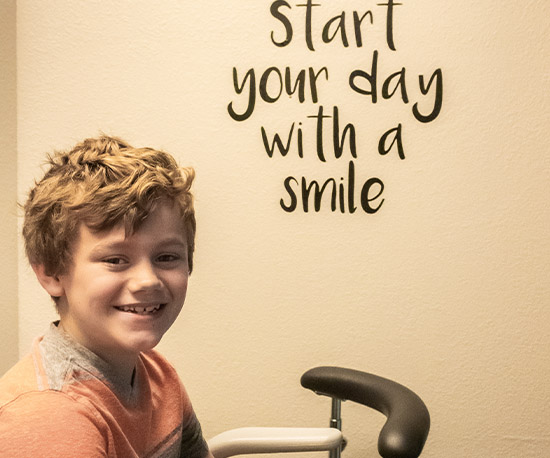 Smiling child in dental office