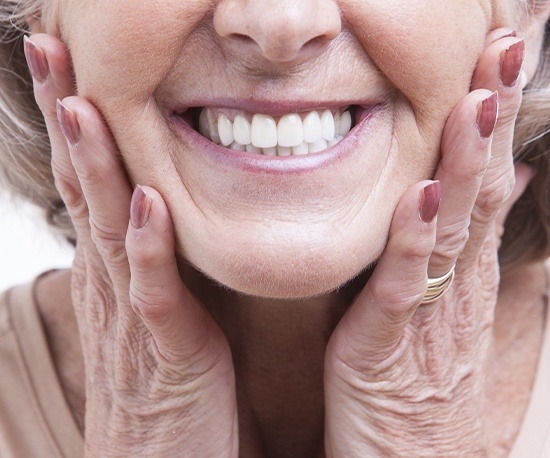 Woman showing off healthy smile